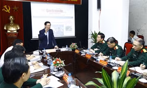 Trưởng ban Tuyên giáo Trung ương Võ Văn Thưởng làm việc với Báo Quân đội Nhân dân