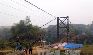 Khẩn trương khắc phục sự cố đứt cáp cầu treo Bình Yên - Tuyên Quang