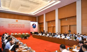 Hội thảo Giáo dục 2023 với chủ đề “Thể chế, chính sách nâng cao chất lượng giáo dục đại học”. Ảnh: baochinhphu.vn