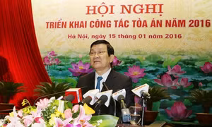 Chủ tịch nước Trương Tấn Sang: Xây dựng ngành Tòa án xứng đáng là chỗ dựa và niềm tin của nhân dân
