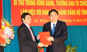 Đồng chí Nguyễn Đắc Vinh, Ủy viên Trung ương Đảng, Bí thư thứ nhất Trung ương Đoàn giữ chức Bí thư Tỉnh ủy Nghệ An