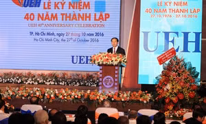 Chủ tịch nước Trần Đại Quang dự kỷ niệm 40 năm Trường Đại học Kinh tế Thành phố Hồ Chí Minh