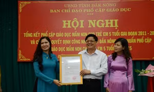 Tỉnh Đắk Nông đạt chuẩn phổ cập giáo dục mầm non