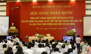 Hội nghị toàn quốc tổng kết 5 năm thực hiện Chỉ thị của Bộ Chính trị về “Tiếp tục đẩy mạnh việc học tập và làm theo tấm gương đạo đức Hồ Chí Minh”