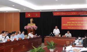 Phó Thủ tướng Thường trực Chính phủ Trương Hòa Bình làm việc với Thành ủy Thành phố Hồ Chí Minh