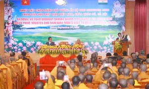Thủ tướng Ấn Độ giao lưu với tăng, ni Học viện Phật giáo Việt Nam