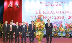 Chủ tịch nước Trần Đại Quang dự Lễ khai giảng năm học mới của Học viện Toà án