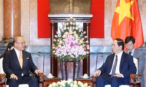 Chủ tịch nước Trần Đại Quang tiếp ông Tsutomu Takebe, Cố vấn đặc biệt Liên minh Nghị sỹ Hữu nghị Nhật - Việt