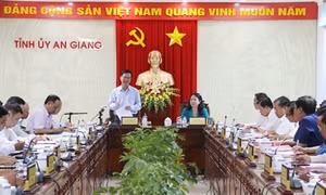 Trưởng Ban Tuyên giáo Trung ương Võ Văn Thưởng làm việc tại An Giang