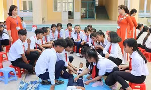 Nâng cao kỹ năng ứng phó thiên tai, biến đổi khí hậu trong trường học