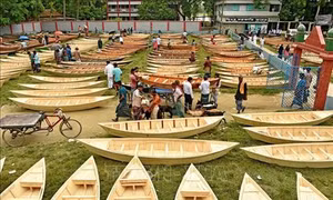Thuyền gỗ, loại phương tiện giao thông đường thủy giá rẻ và thuận tiện ở Bangladesh