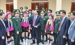 Đoàn Bộ Tư lệnh Bộ đội Biên phòng và tỉnh Quảng Ninh dâng hương tưởng niệm liệt sĩ tại Pò Hèn