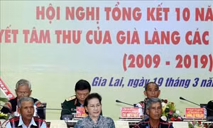 Chủ tịch Quốc hội Nguyễn Thị Kim Ngân dự Hội nghị tổng kết 10 năm thực hiện quyết tâm thư của Già làng các dân tộc Tây Nguyên