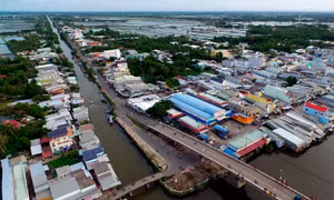 Một góc thị trấn Vĩnh Thuận (huyện Vĩnh Thuận, Kiên Giang). Ảnh An Hiếu