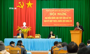 Đồng chí Phan Đình Trạc tiếp xúc cử tri tại xã Đưng K’Nớ, tỉnh Lâm Đồng