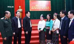 Chủ tịch nước Lương Cường tiếp xúc cử tri tại huyện miền núi Thường Xuân