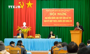 Đồng chí Phan Đình Trạc tiếp xúc cử tri tại xã Đưng K’Nớ, tỉnh Lâm Đồng