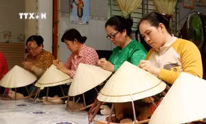 Những người giữ nghề chằm nón lá ở Thới Lai