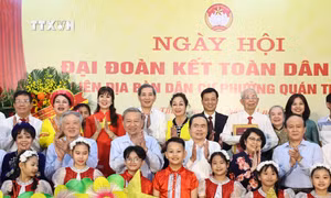 Tổng Bí thư Tô Lâm dự Ngày hội Đại đoàn kết toàn dân tộc tại phường Quán Thánh, Hà Nội