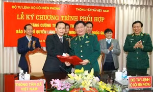Bộ Tư lệnh Bộ đội Biên phòng và Thông tấn xã Việt Nam phối hợp tăng cường thông tin, tuyên truyền bảo vệ chủ quyền lãnh thổ
