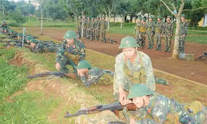 Những người lính Phòng không trên thao trường