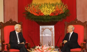 Lãnh đạo Đảng, Nhà nước tiếp, hội kiến Tổng thống nước Cộng hòa Italia