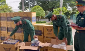 Thu giữ 15.000 bao thuốc lá lậu ở khu vực biên giới Hà Tiên