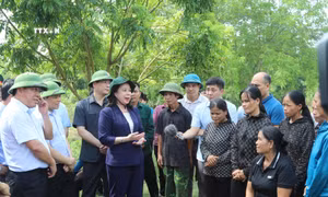 Phó Chủ tịch nước Võ Thị Ánh Xuân kiểm tra công tác khắc phục hậu quả bão số 3 ở Lạng Sơn