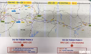 2 đoạn tuyến cao tốc Tân Phú - Bảo Lộc và Bảo Lộc - Liên Khương. Ảnh: tuoitre.vn