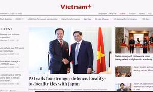 Giao diện báo điện tử Vietnam Plus (Vietnam+) bản tiếng Anh. Ảnh: DTMN