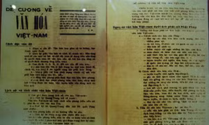 Bản “Đề cương Văn hóa Việt Nam” do Tổng Bí thư Trường Chinh soạn thảo năm 1943. Ảnh: baotanglichsu.vn