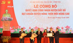 Bà Rịa-Vũng Tàu công bố huyện Đất Đỏ đạt chuẩn nông thôn mới nâng cao