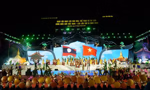 Chương trình nghệ thuật tại Lễ khai mạc. Ảnh: Xuân Tư - TTXVN