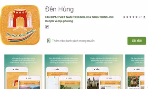 Ảnh chụp màn hình để cài đặt ứng dụng trên Google Play