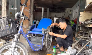 Anh Lê Văn Hóa khởi nghiệp từ mô hình sáng chế xe lăn dành cho người khuyết tật