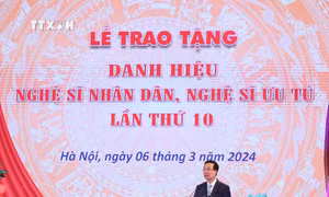 Chủ tịch nước Võ Văn Thưởng: Các Nghệ sỹ Nhân dân, Nghệ sỹ Ưu tú thực sự là “vốn quý của đất nước”