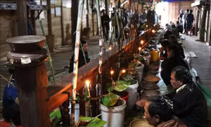 Nghi thức cúng Yang Sri (Thần Lúa) trong Lễ mừng lúa mới tại làng Yun, xã Yang Bắc, huyện Đắk Pơ (Gia Lai). Ảnh: Hồng Điệp - TTXVN