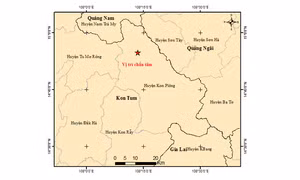 Xuất hiện động đất có độ lớn 4.2 tại Kon Plông, Kon Tum