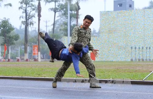 Đặc công Việt Nam nhào lộn, dùng cổ ấn cong mũi giáo ảnh 2
