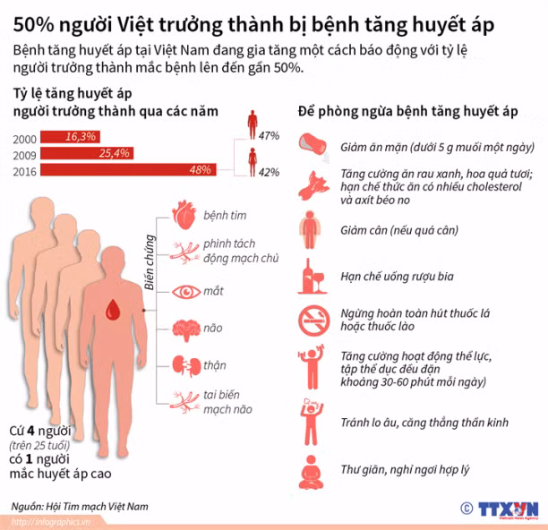 50% người Việt trưởng thành bị bệnh tăng huyết áp ảnh 1