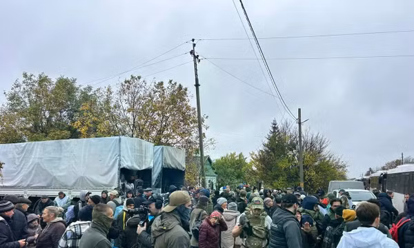 Hoạt động sơ tán tại Oleshky, ngày 30/10. Ảnh: Telegram/Kyiv Post