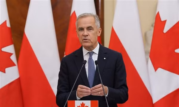 Thủ tướng Canada Mark Carney phát biểu trong một cuộc họp báo. Ảnh: PAP/TTXVN