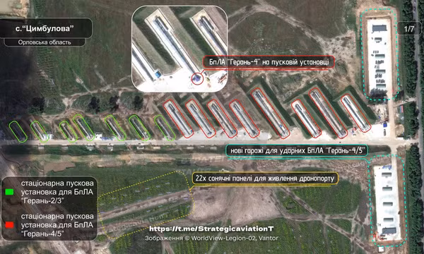 Ukraine tuyên bố vừa tấn công trung tâm UAV lớn của Nga cách biên giới 175 km, làm hư hại 5 bệ phóng. Ảnh: Telegram/ Strategic Aviation