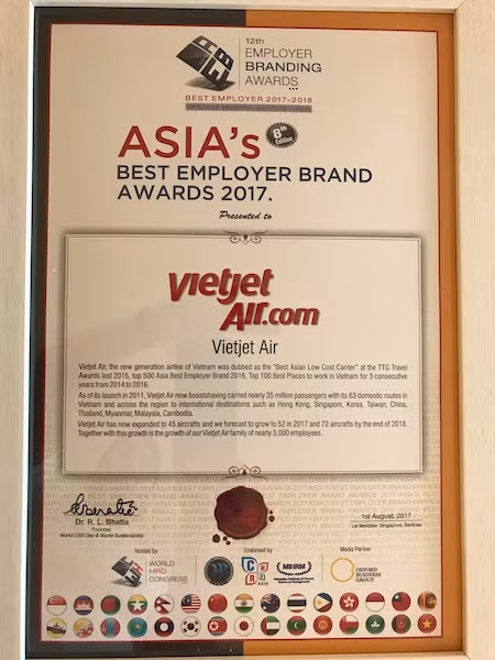 Vietjet là thương hiệu tuyển dụng tốt nhất Châu Á năm thứ 2 liên tiếp ảnh 2