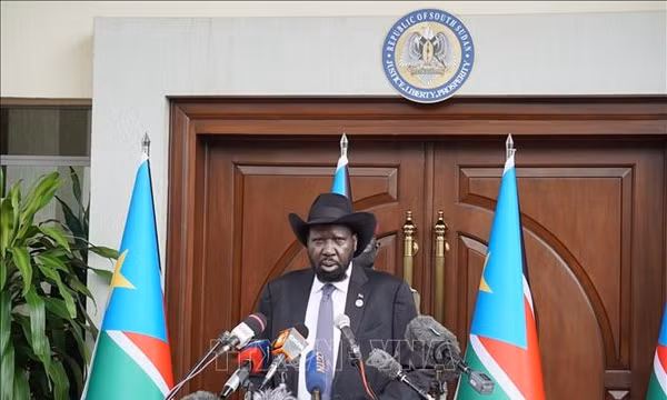 Tổng thống Nam Sudan Salva Kiir. Ảnh: AFP/TTXVN (Không được phép sử dụng, chia sẻ bởi bên thứ ba)