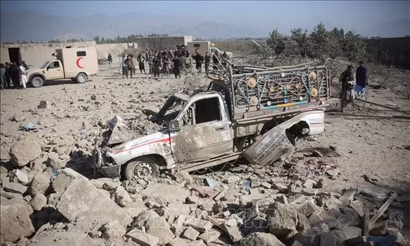 Thiệt hại sau loạt không kích của Pakistan tại tỉnh Nangarhar, Afghanistan ngày 22/2/2026. Ảnh: THX/TTXVN
