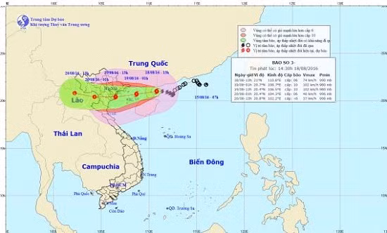 Trong 12 - 24 giờ tới, bão số 3 ảnh hưởng trực tiếp Đông Bắc Bộ ảnh 1