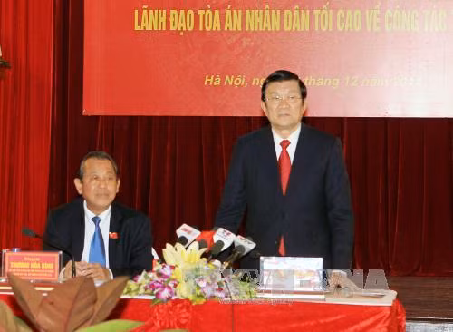 Chủ tịch nước làm việc với Tòa án nhân dân tối cao ảnh 2