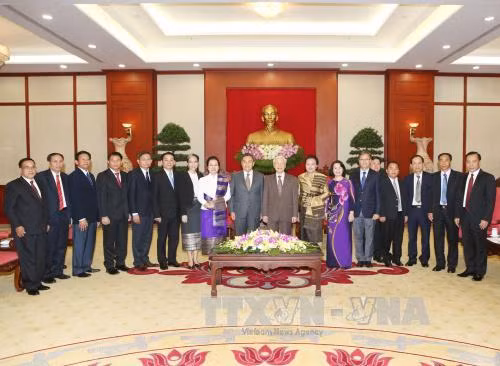 Tổng Bí thư tiếp Đoàn Ủy ban Trung ương Mặt trận Lào Xây dựng đất nước ảnh 2