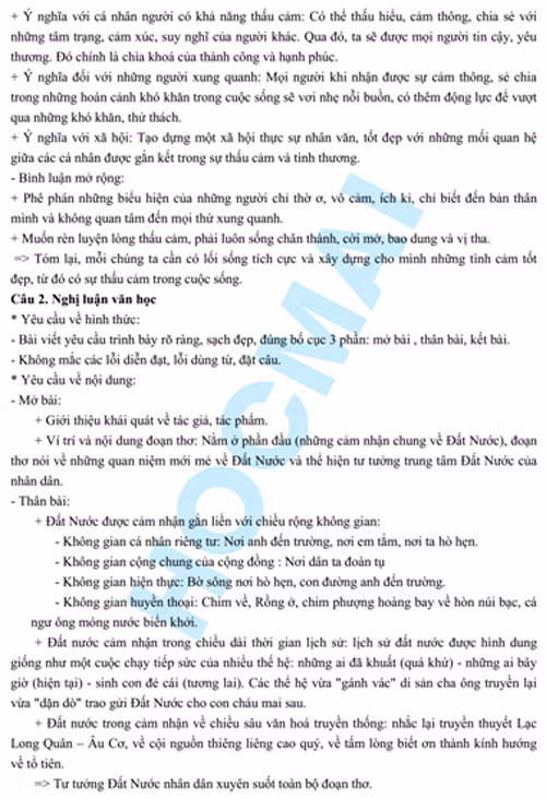 Gợi ý đáp án môn Ngữ văn kỳ thi THPT quốc gia 2017 ảnh 2